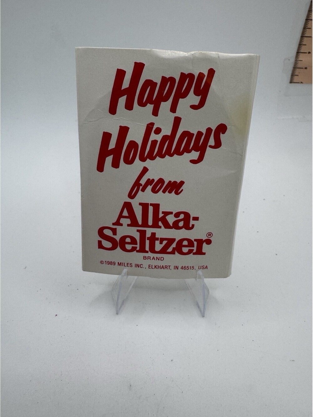 Vintage Promo 1989 Happy Holidays From Alka-Seltzer Speedy Christmas Ornament